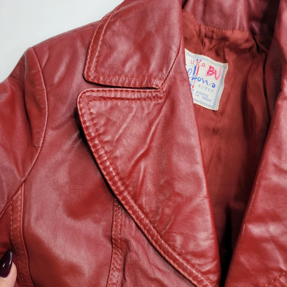 Sale Wilson House Of Suede Vintage True Leather Jacket USA Single Breasted Retro - Picture 9 of 14